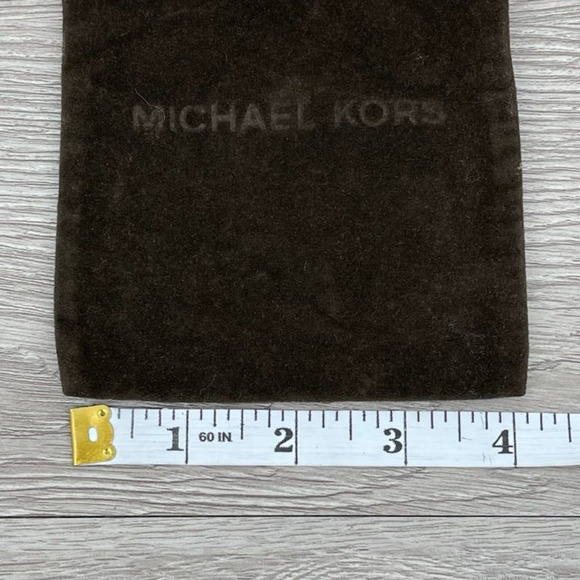 MICHAEL KORS Jewelry Pouch Drawstring Dust Bag in Brown velvet - Width 4" - Picture 5 of 5